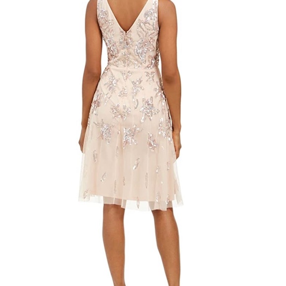 NWT Adrianna Papell Sequined Dress - Blush Pink Size 16 - Picture 2 of 7
